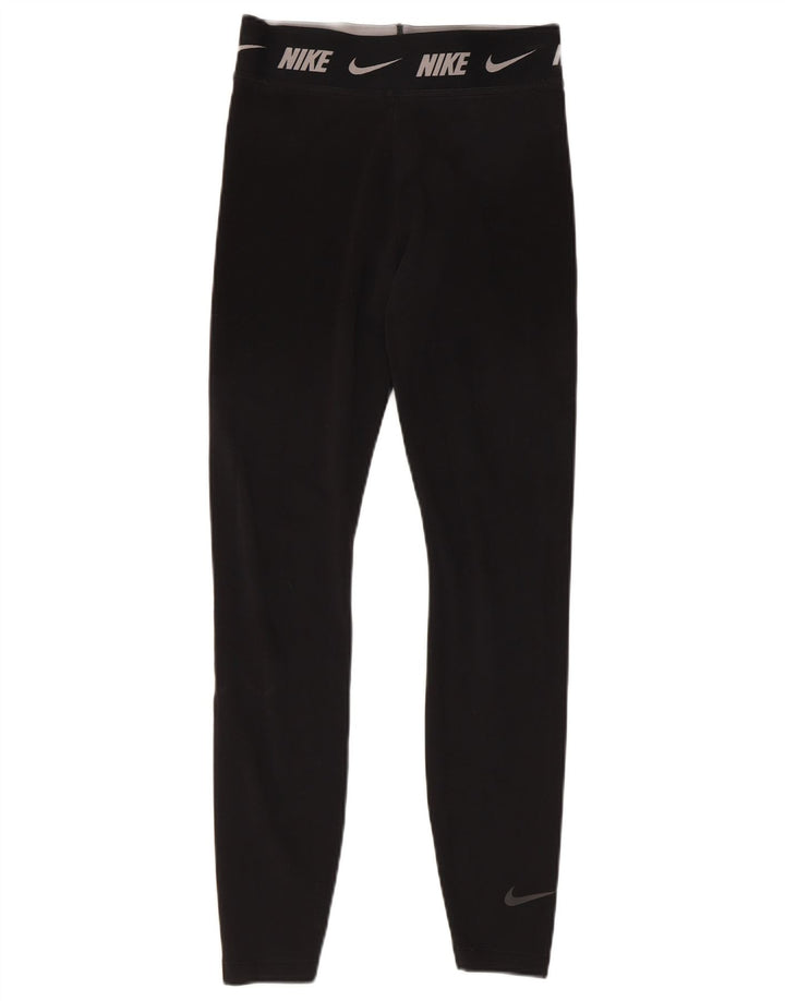 Nike Damen Tight Fit Leggings UK 8 Small Schwarz Baumwolle
