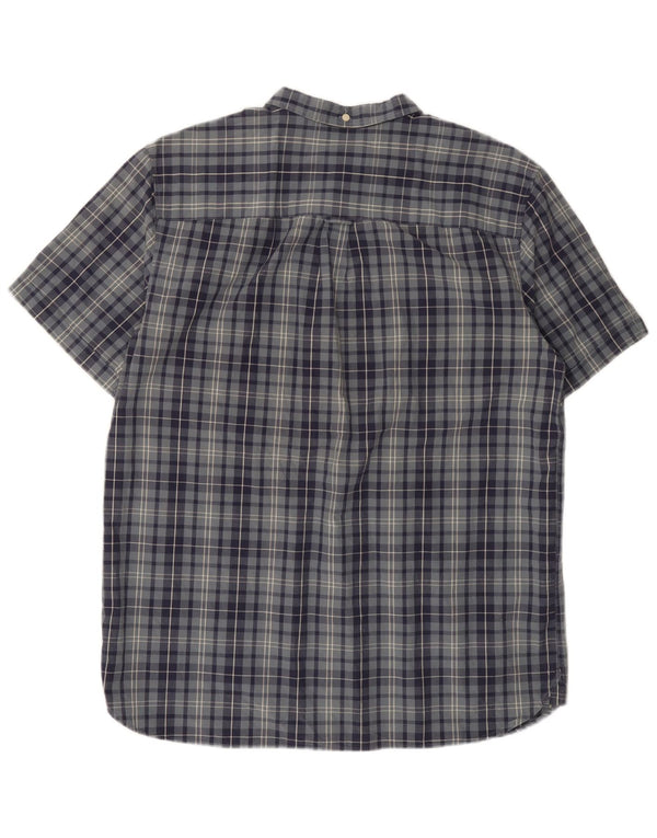 Lyle & Scott Herren-Hemd, kurzärmelig, normale Passform, XL, blau kariert, Baumwolle