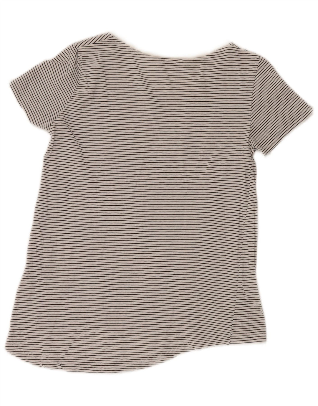 ZARA Damen T-Shirt Top UK 10 Small Grau Nadelstreifen