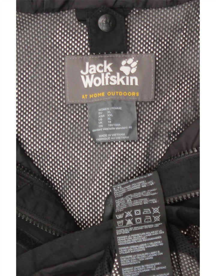 Jack Wolfskin Damen Windjacke mit Kapuze UK 18 XL Schwarz Polyamid