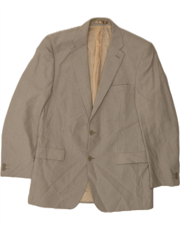 PIERRE CARDIN Mens Regular Fit Blazer Jacket IT 50 Large Beige Pinstripe Vintage Pierre Cardin and Second-Hand Pierre Cardin from Messina Hembry 