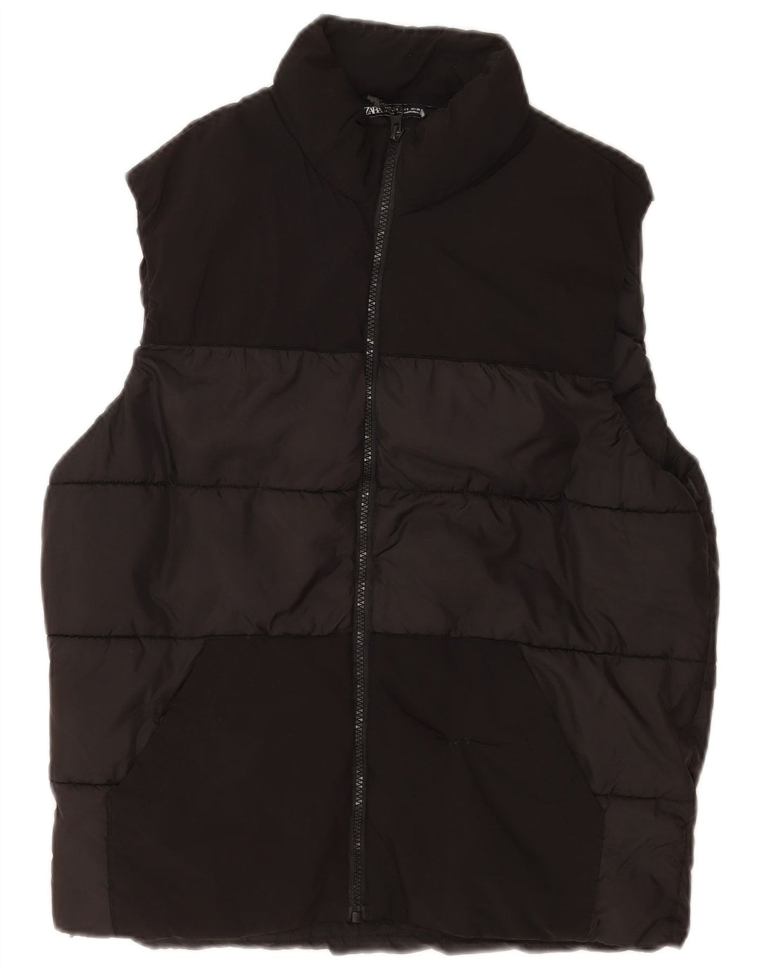 Zara Herren Wattierte Weste UK 36 Small Schwarz Polyester
