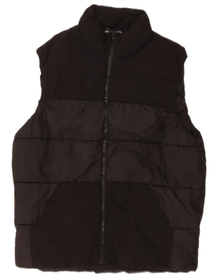 Zara Herren Wattierte Weste UK 36 Small Schwarz Polyester