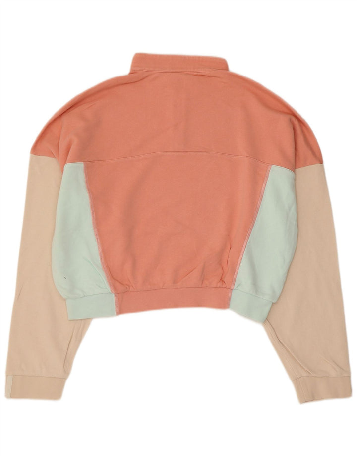Adidas Damen Übergroßer Crop Sweatshirt Pullover UK 14 Mittelrosa