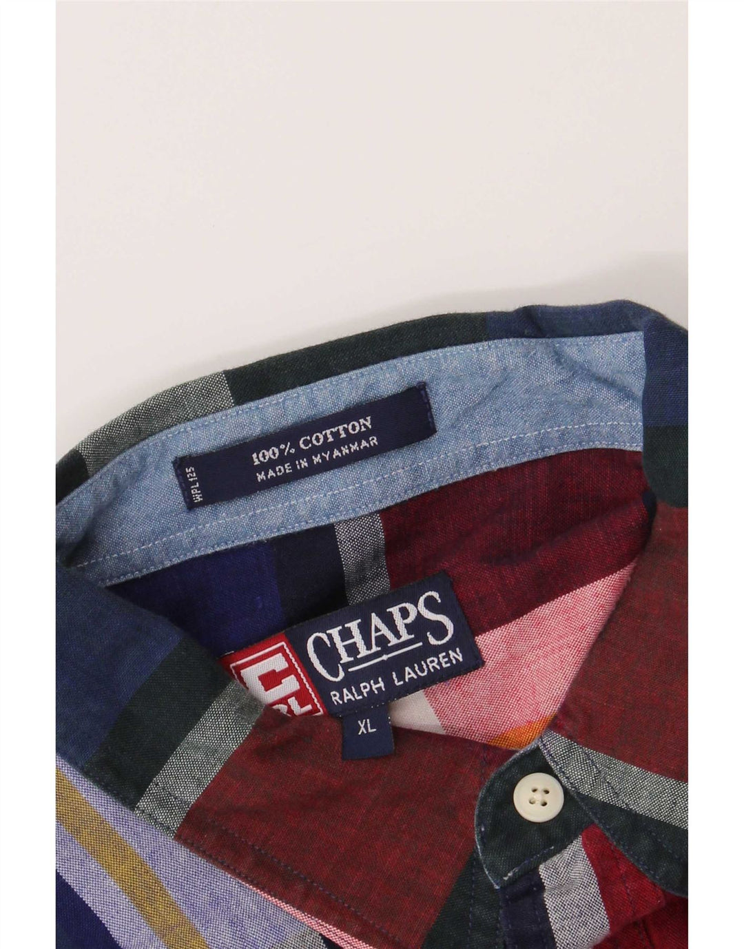 Chaps Ralph Lauren Herren-Kurzarmhemd XL aus mehrfarbig karierter Baumwolle