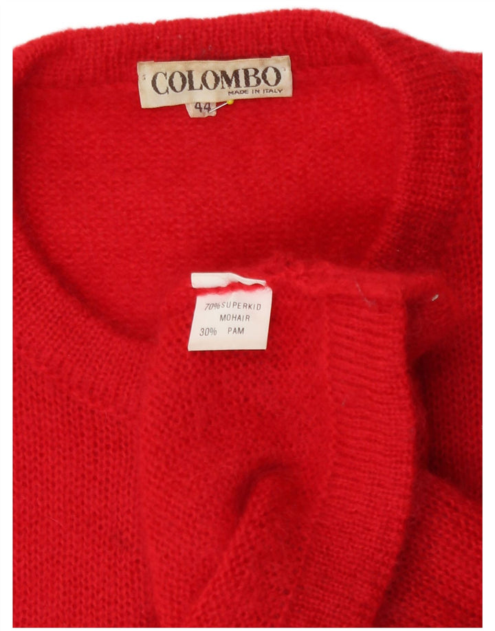 Colombo Damen Strickjacke IT 44 Mittelrotes Mohair