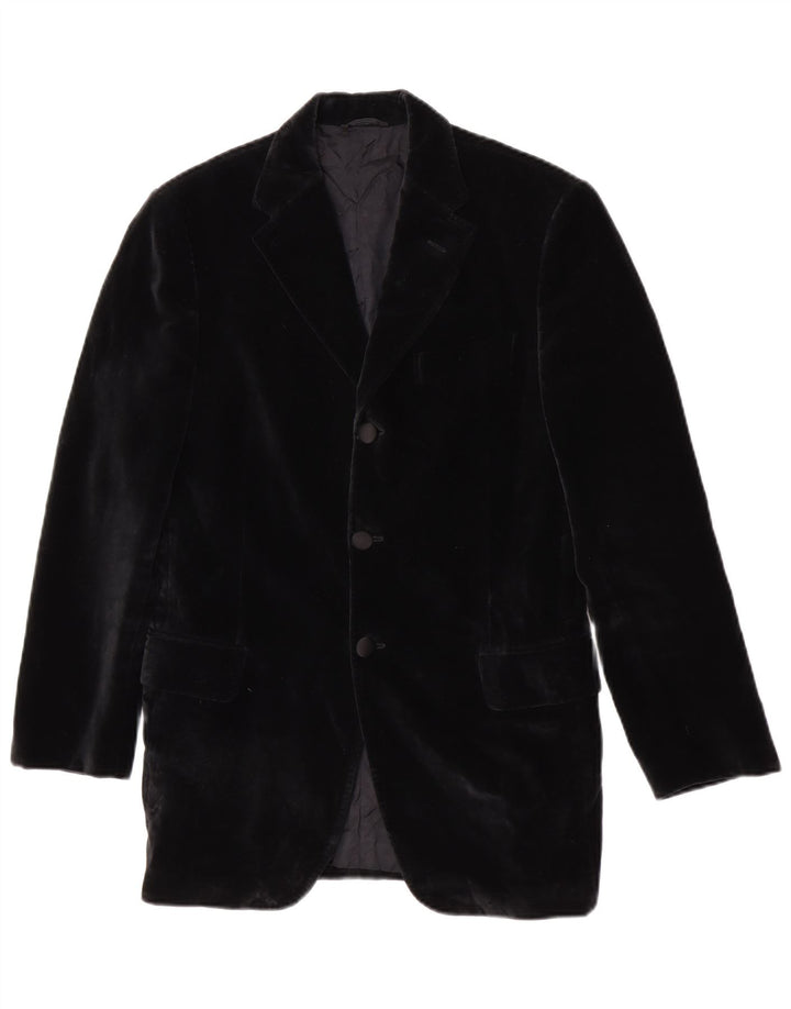 Gino Sartore Herren-Blazer aus Samt mit 3 Knöpfen, Gr. 36, Schwarz