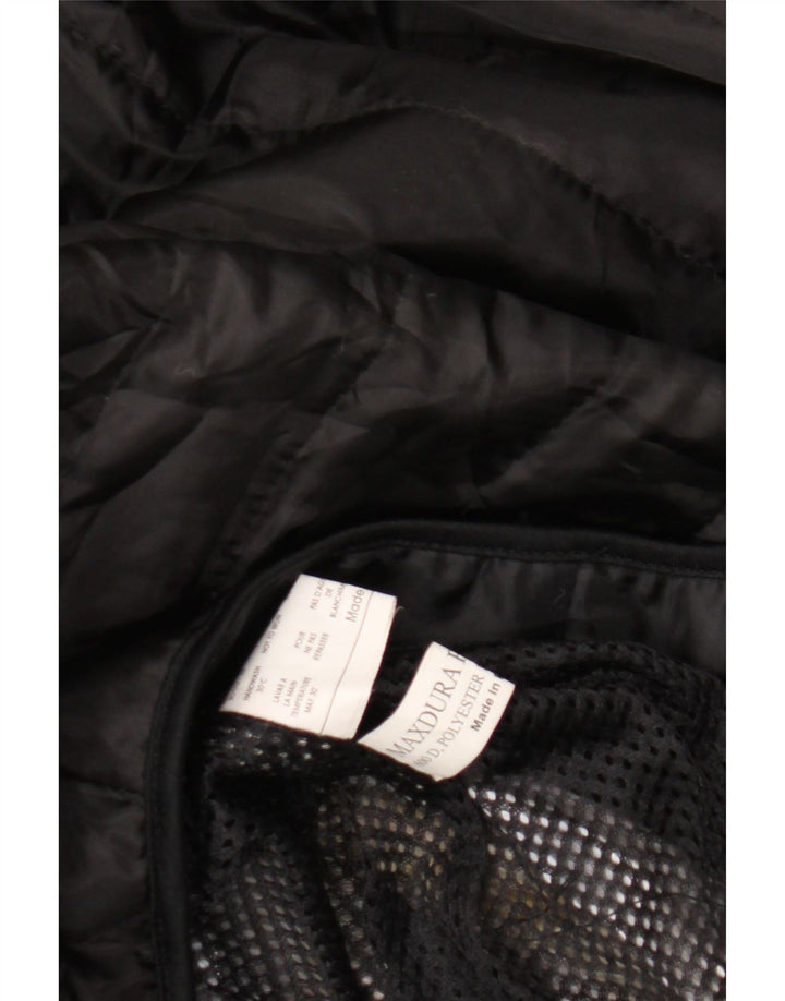 Vintage Herren Racer Jacke UK 40 Großes schwarzes Polyester