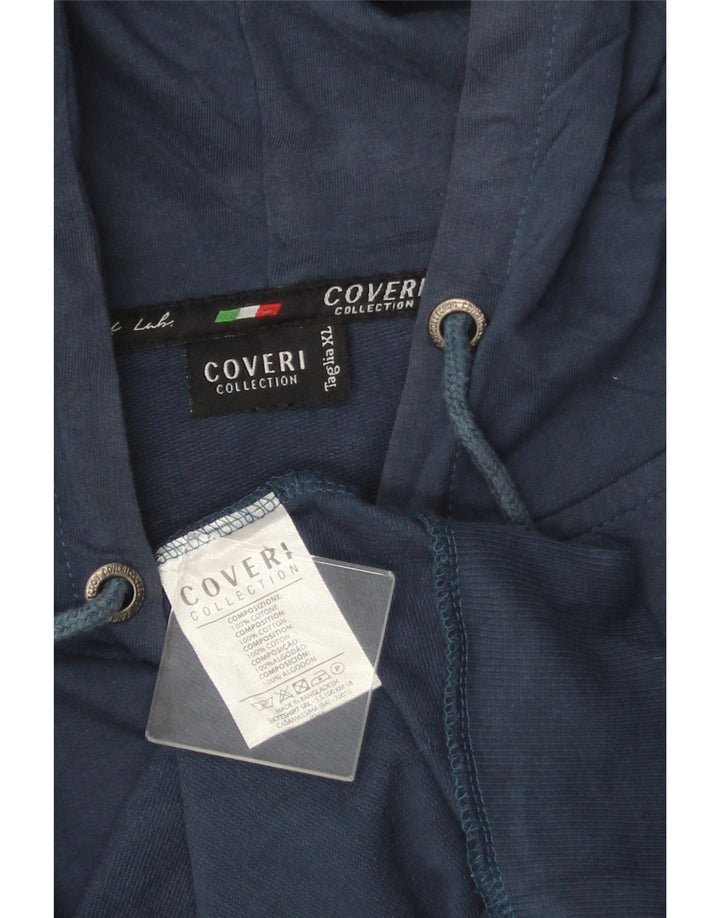 COVERI Herren-Kapuzenpullover mit Reißverschluss, XL, marineblau, Baumwolle