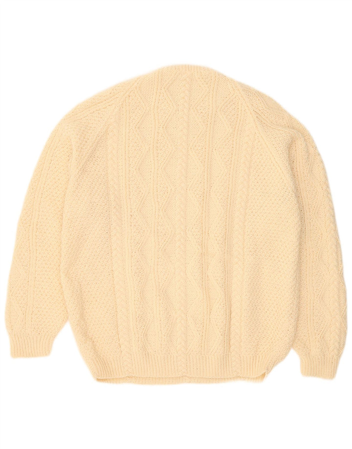 Vintage Herren Rundhalspullover Pullover 2XL Beige