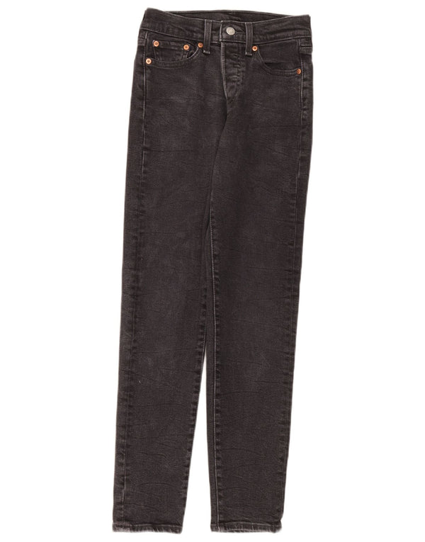 Levi's Damen Slim Jeans W24 L28 Graue Baumwolle