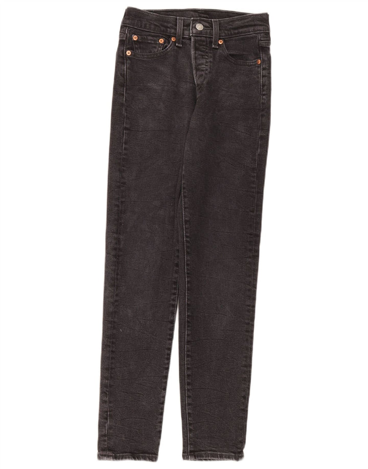 Levi's Damen Slim Jeans W24 L28 Graue Baumwolle