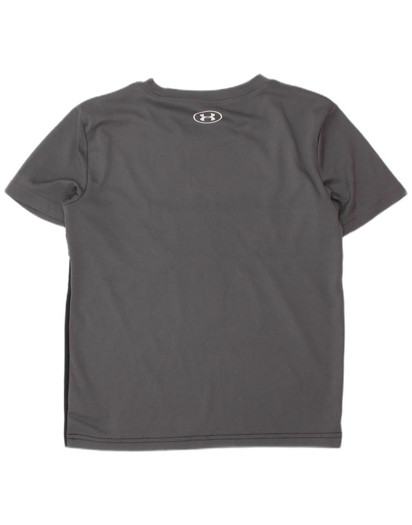 UNDER ARMOUR Grafik-T-Shirt-Oberteil für Jungen, 6–7 Jahre, graues Colourblock-Polyester