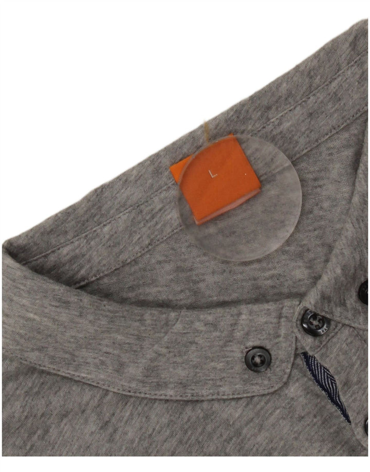 Hugo Boss Herren-Poloshirt, große graue Baumwolle