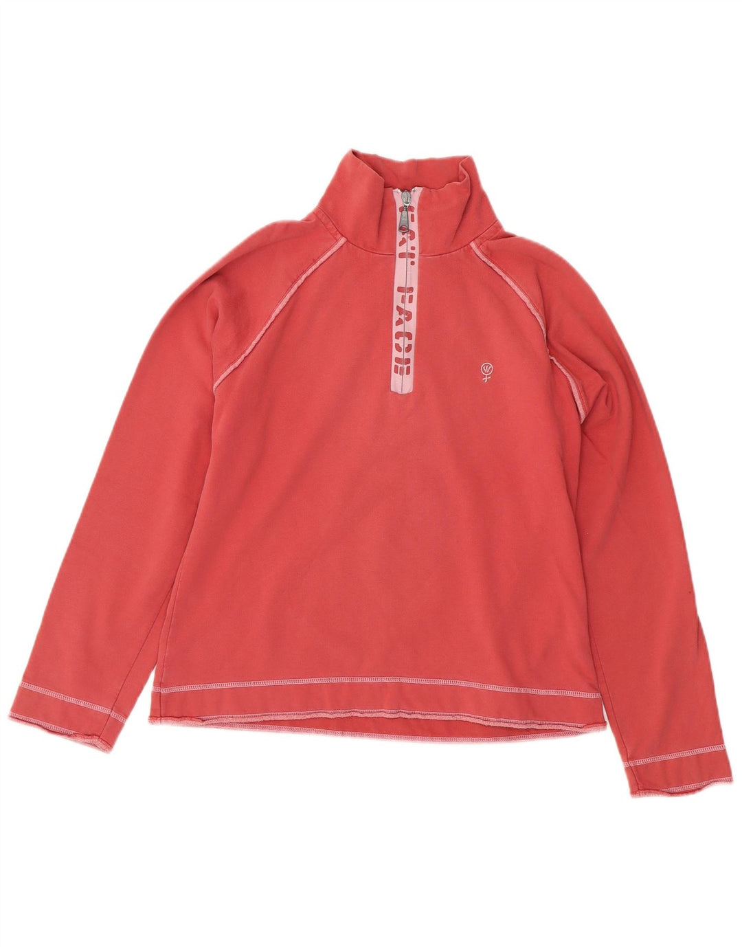 FAT FACE Damen-Sweatshirt mit Grafik und Reißverschluss am Hals, Gr. 12, Mittelrosa