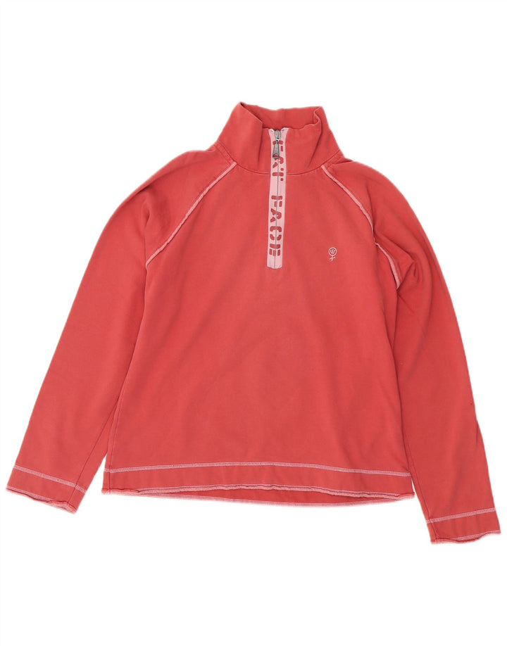 FAT FACE Damen-Sweatshirt mit Grafik und Reißverschluss am Hals, Gr. 12, Mittelrosa