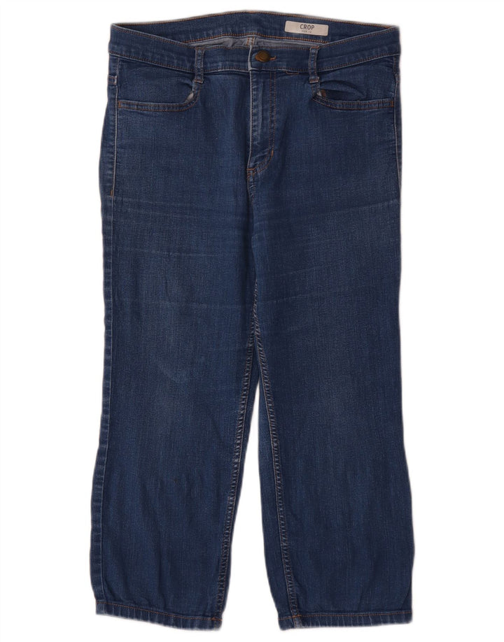 Marks & Spencer Damen-Cropped-Jeans UK 12 Medium W32 L21 Blaue Baumwolle