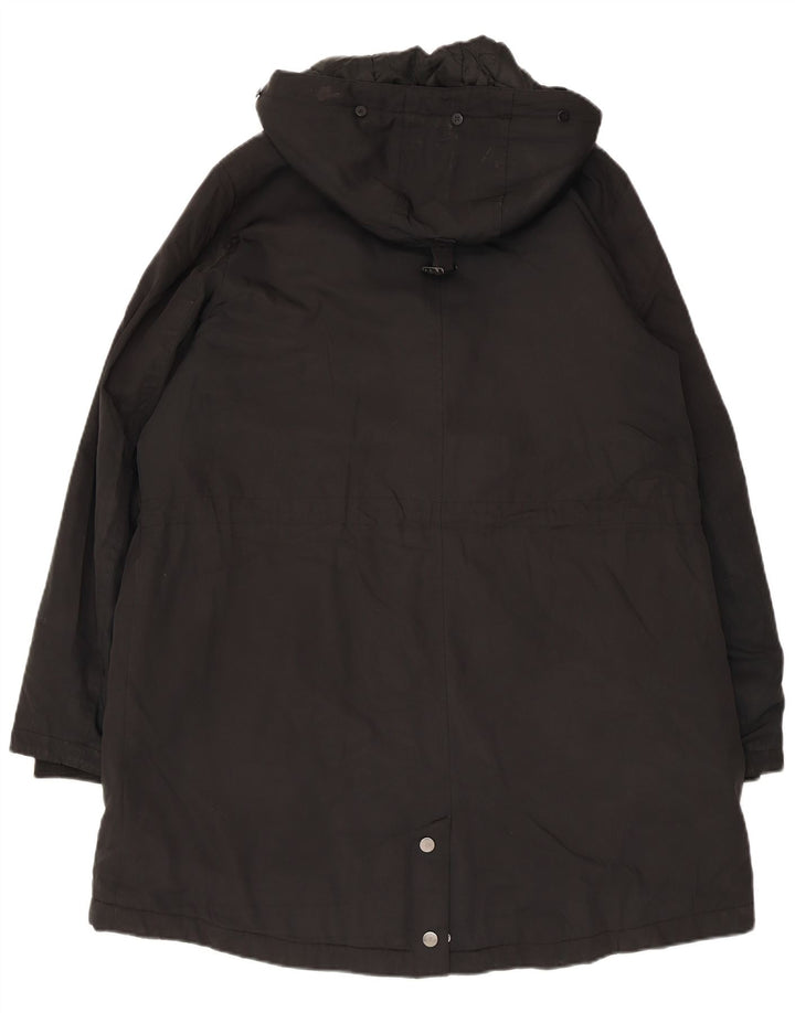 Marks & Spencer Damen-Parkajacke mit Kapuze, UK 16, Größe L, Schwarz, Polyester