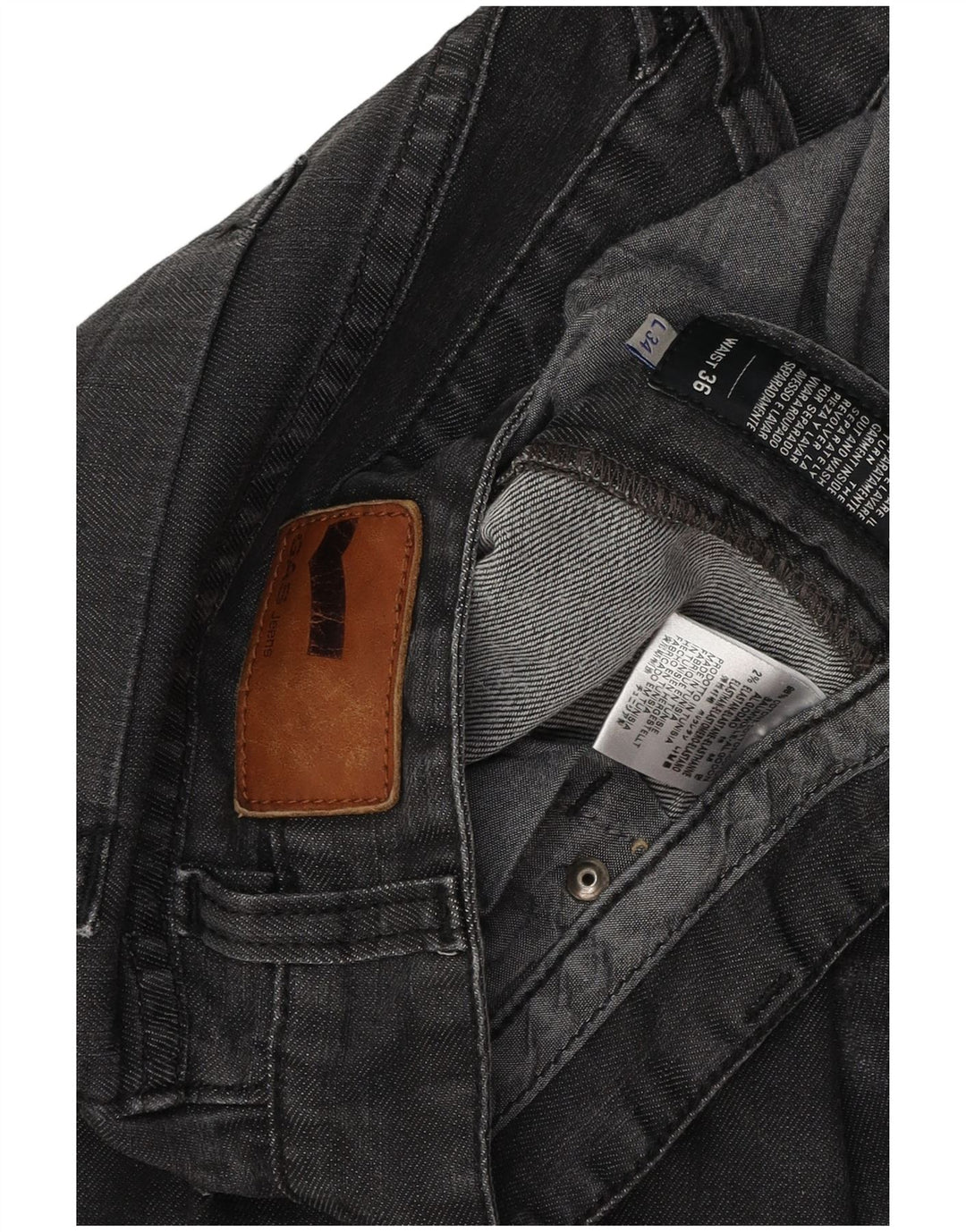 Gas Herren Morris Straight Jeans W36 L30 Graue Baumwolle