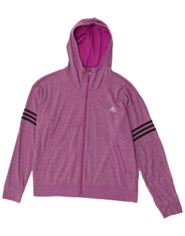 Adidas Damen Übergroßer Kapuzenpullover mit Reißverschluss, UK 16/18, groß, lila, Polyester