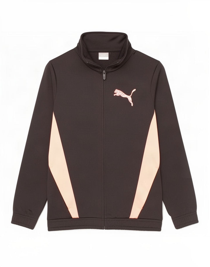 Puma Jungen Grafik-Trainingsanzug-Top-Jacke, 9–10 Jahre, Schwarz, Farbblock