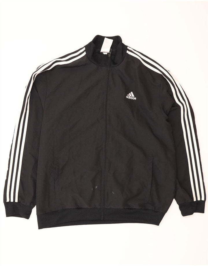Adidas Herren-Trainingsanzug-Top-Jacke, großes schwarzes Polyester