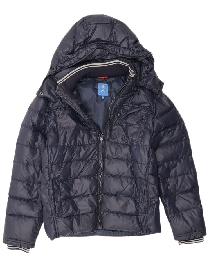 Fay Wattierte Jacke mit Kapuze für Mädchen, 12–13 Jahre, Marineblau