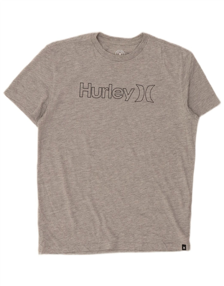HURLEY Grafik-T-Shirt für Jungen, 12–13 Jahre, groß, grau gesprenkelte Baumwolle