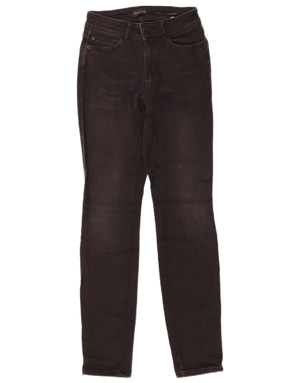 Massimo Dutti Damen Mid Rise Skinny Jeans EU 34 2XS W24 L29 Schwarze Baumwolle