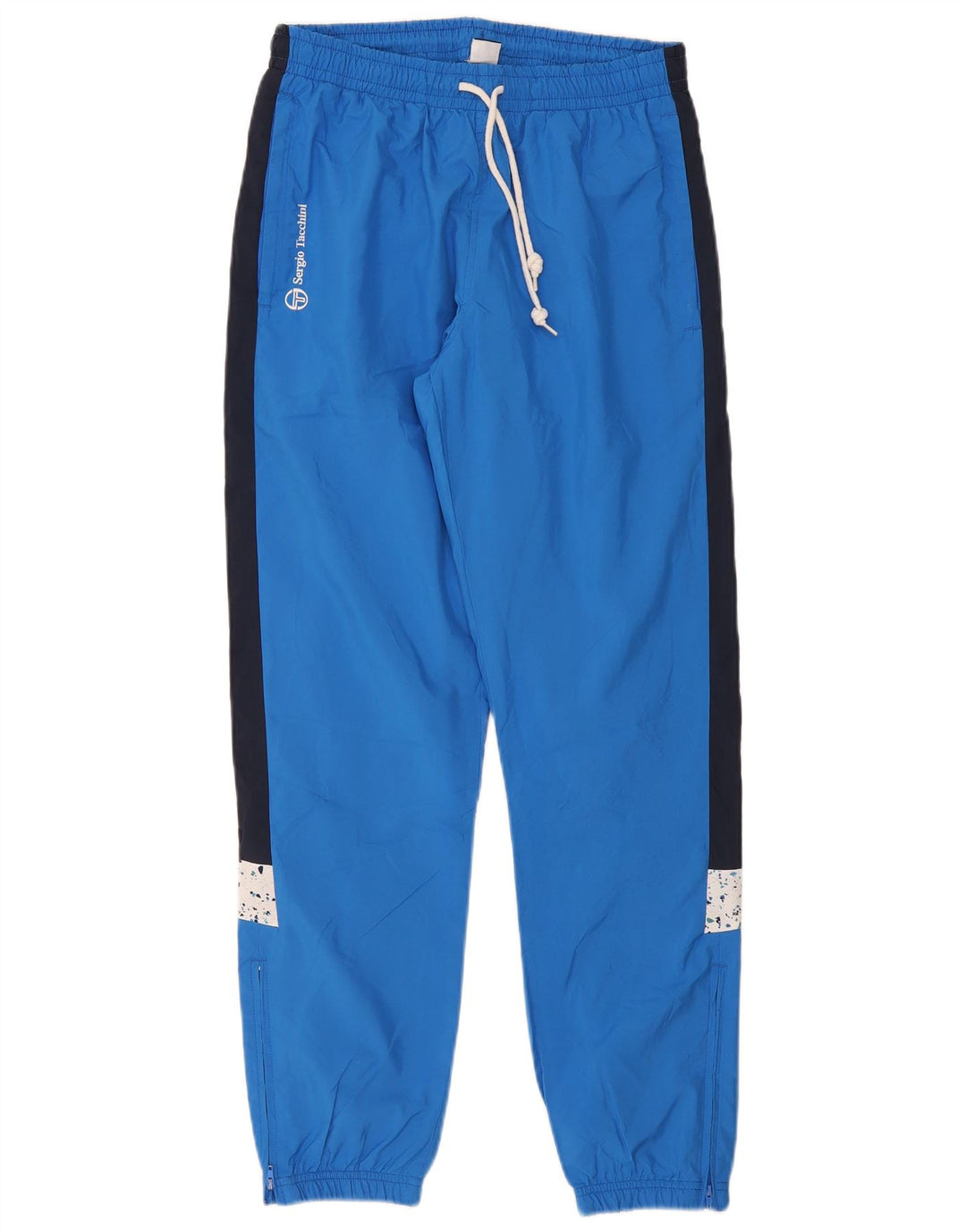 Sergio Tacchini Herren-Trainingshose aus mittelblauem Colourblock-Polyester