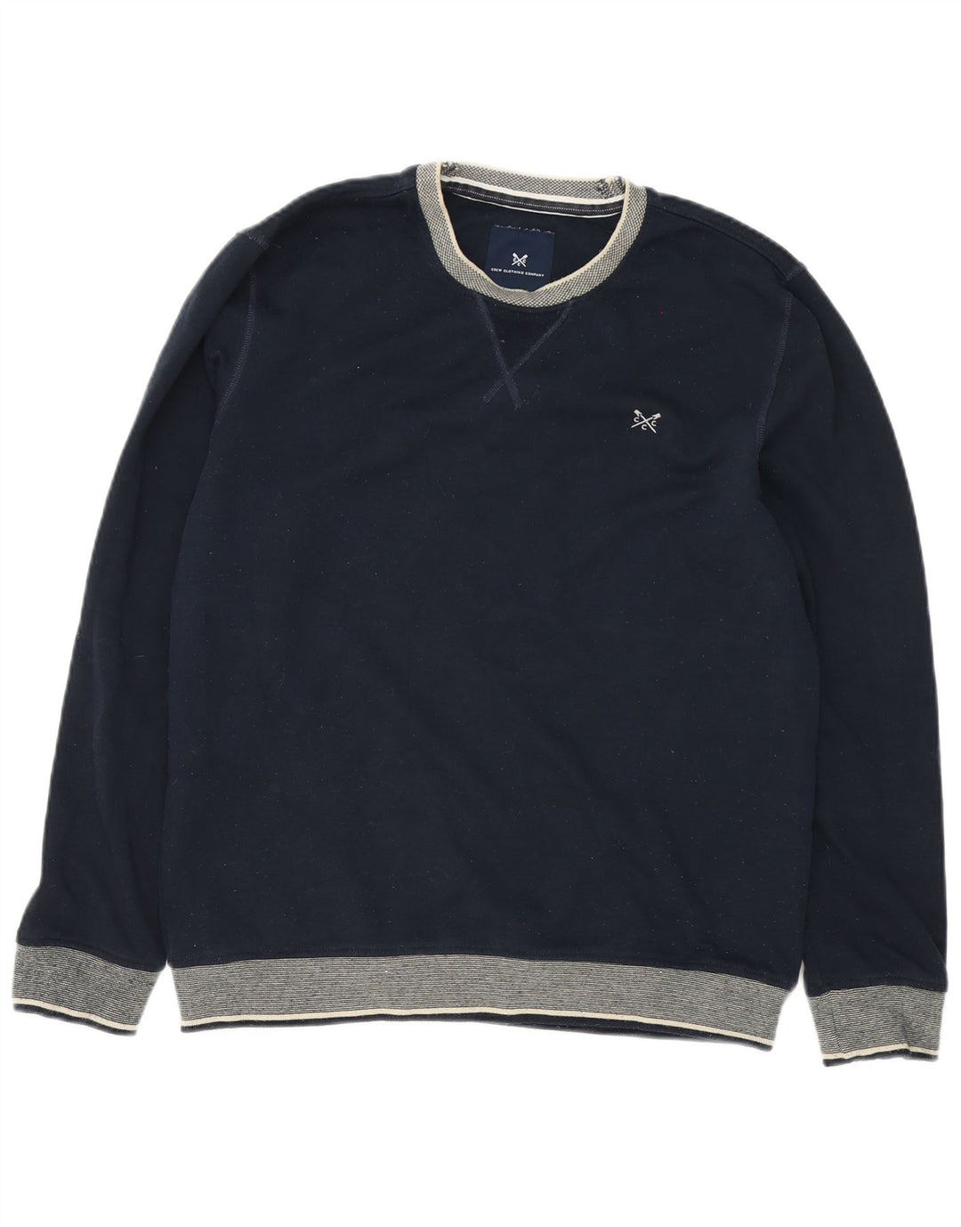Crew Clothing Herren-Sweatshirt, groß, Marineblau, Farbblock-Polyester