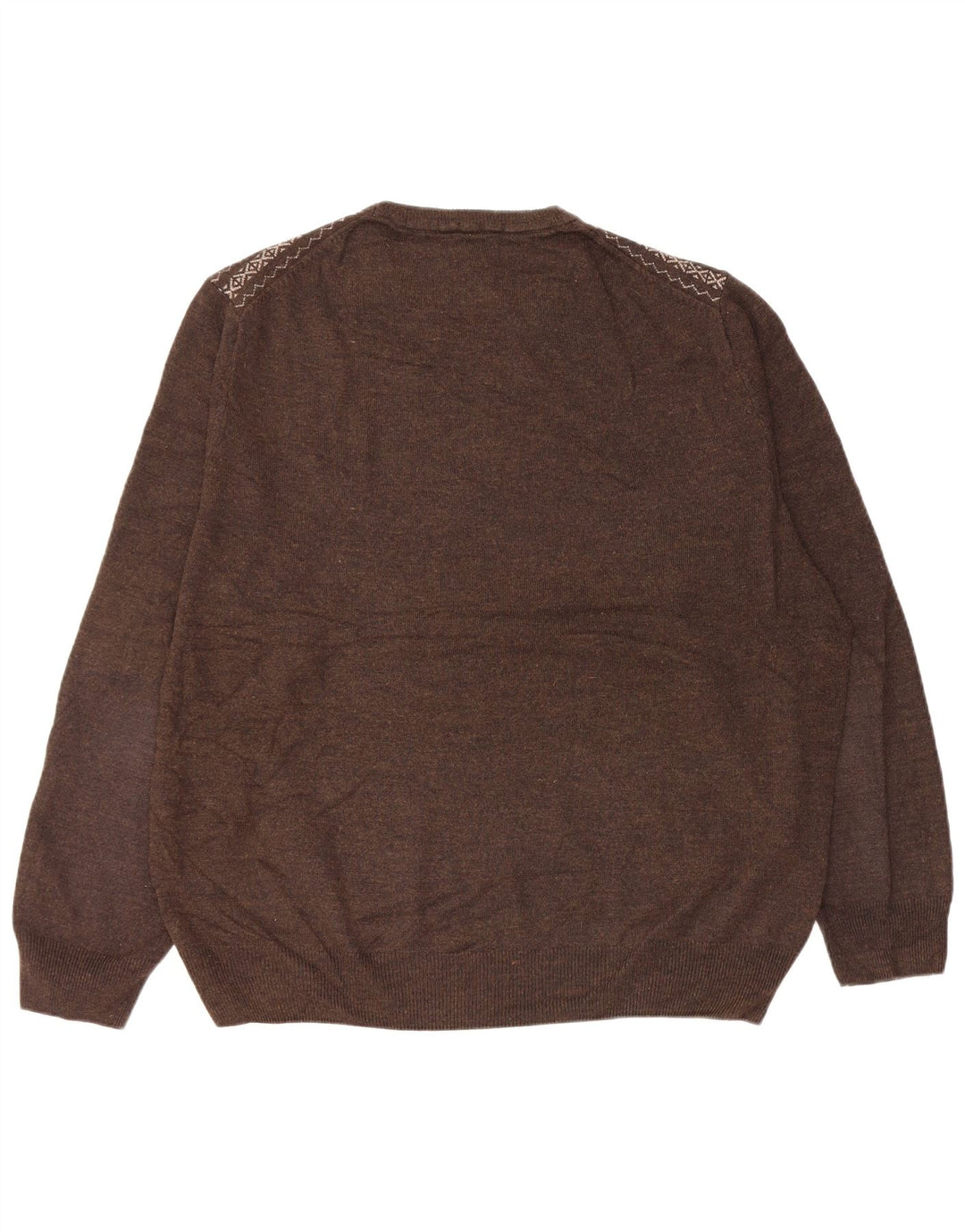 Dockers Herren-Pullover mit Rundhalsausschnitt, XL, braun, Fair-Isle-Acryl