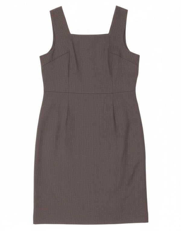 Vintage Damen Ärmelloses Etuikleid UK 12 Mittelgrau