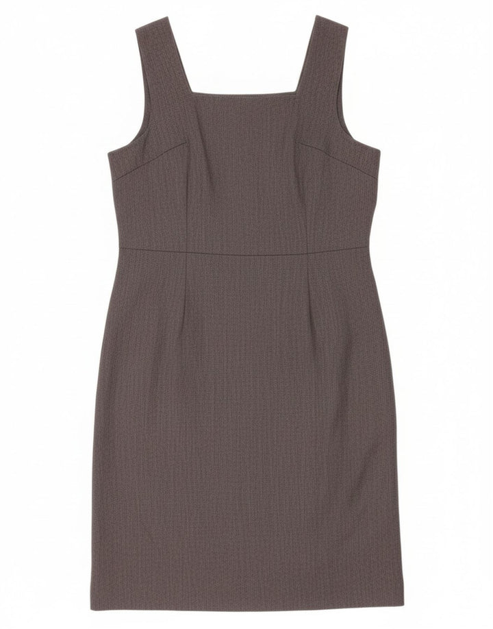 Vintage Damen Ärmelloses Etuikleid UK 12 Mittelgrau