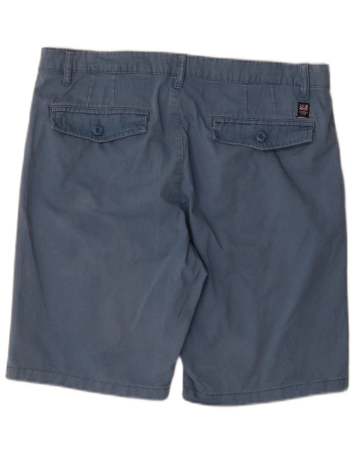 U.S. Polo Assn. Herren-Chinoshorts W33 Mittelblaue Baumwolle
