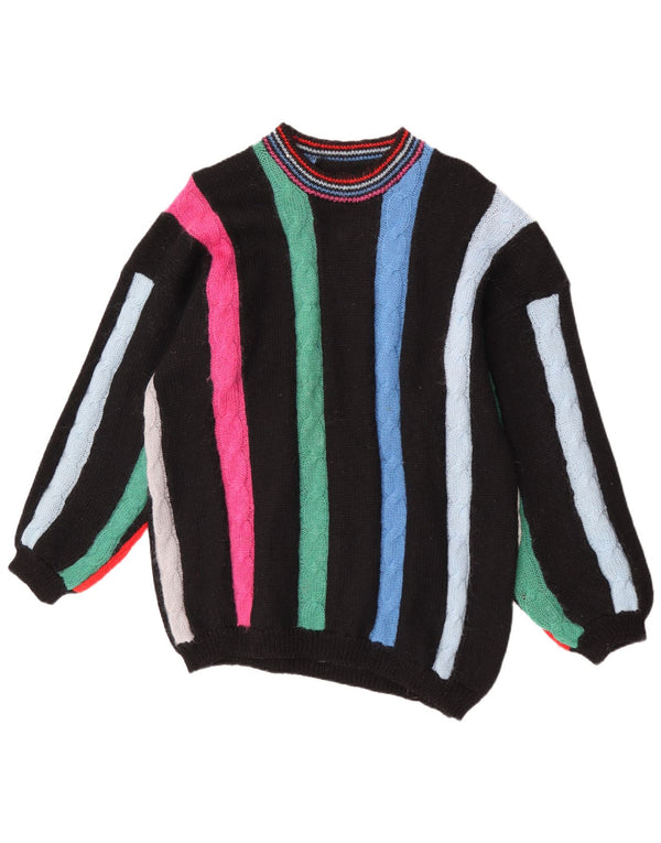 Vintage Damen Rundhalspullover Pullover UK 16 Groß Mehrfarbig