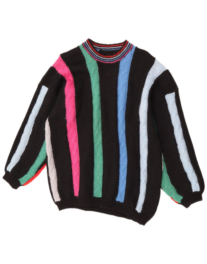 Vintage Damen Rundhalspullover Pullover UK 16 Groß Mehrfarbig