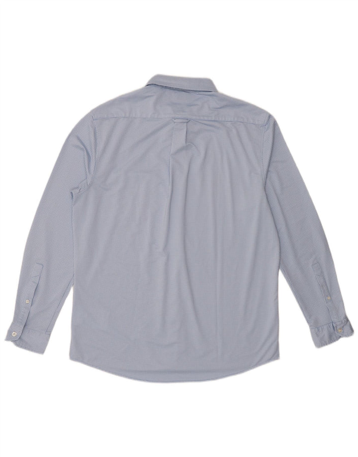 Musto Herrenhemd, großes blaues Gingham-Polyester