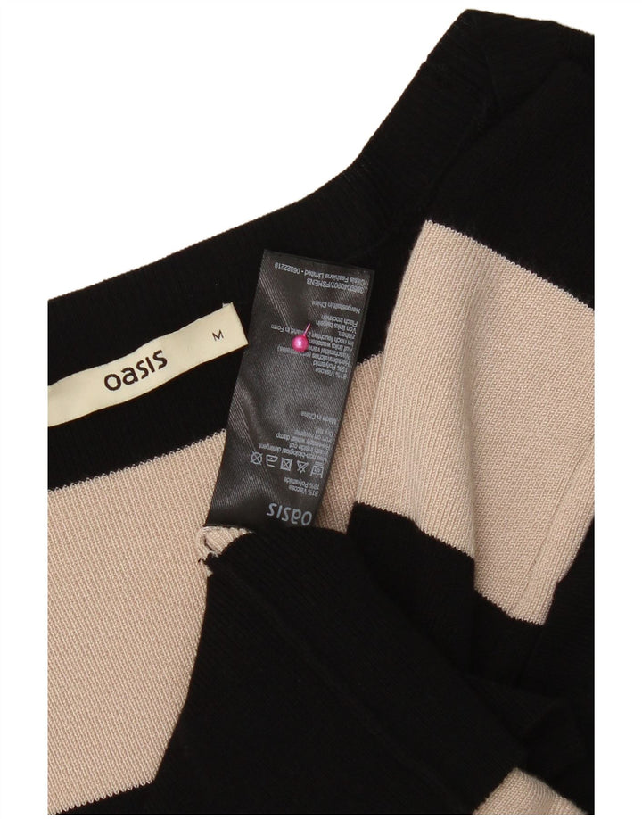 Oasis Damen Pulloverkleid UK 12 Mittelschwarz gestreift Viskose