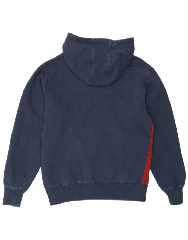 Ellesse Herren-Kapuzenpullover aus mittelblauer, marineblauer Colourblock-Baumwolle