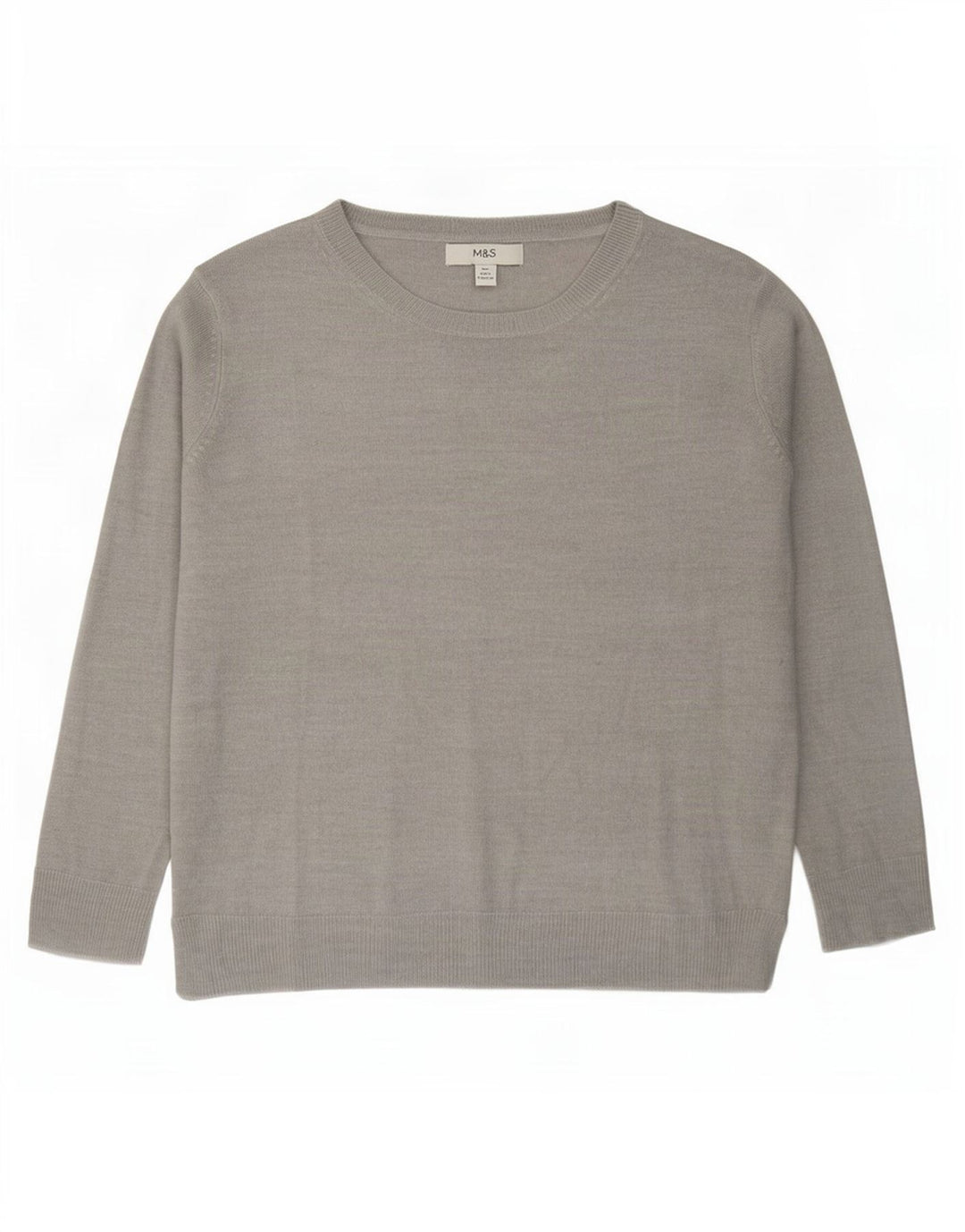 Marks & Spencer Damen-Pullover, übergroß, U-Boot-Ausschnitt, Gr. 10, Größe S, Grau