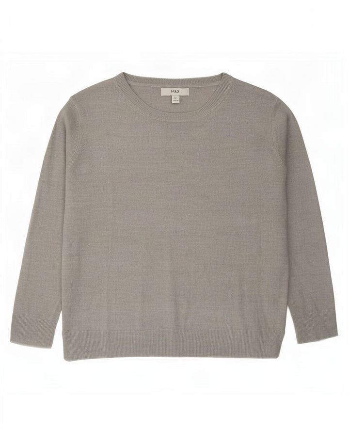 Marks & Spencer Damen-Pullover, übergroß, U-Boot-Ausschnitt, Gr. 10, Größe S, Grau