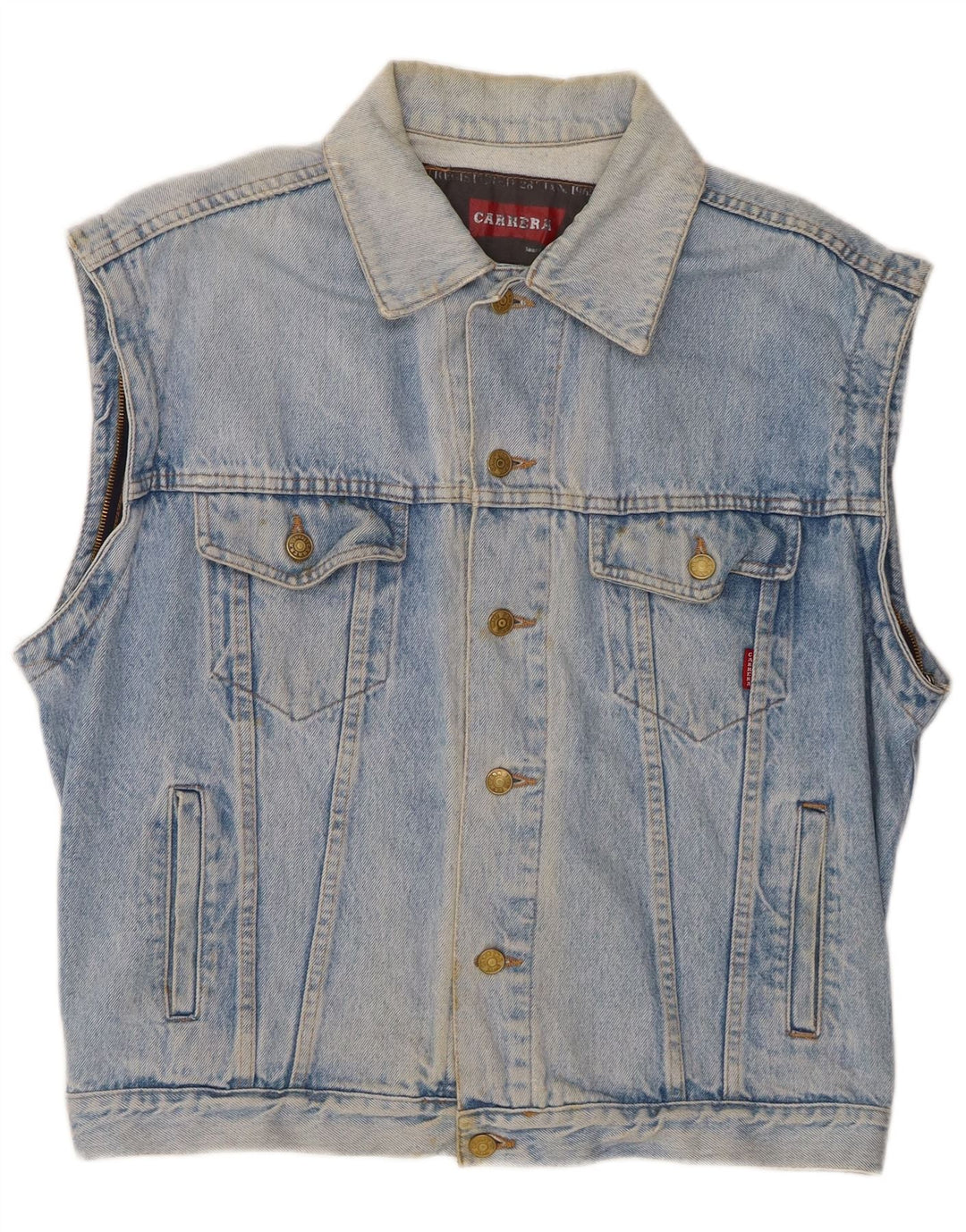 Carrera Herren Jeansweste UK 14 mittelblaue Baumwolle