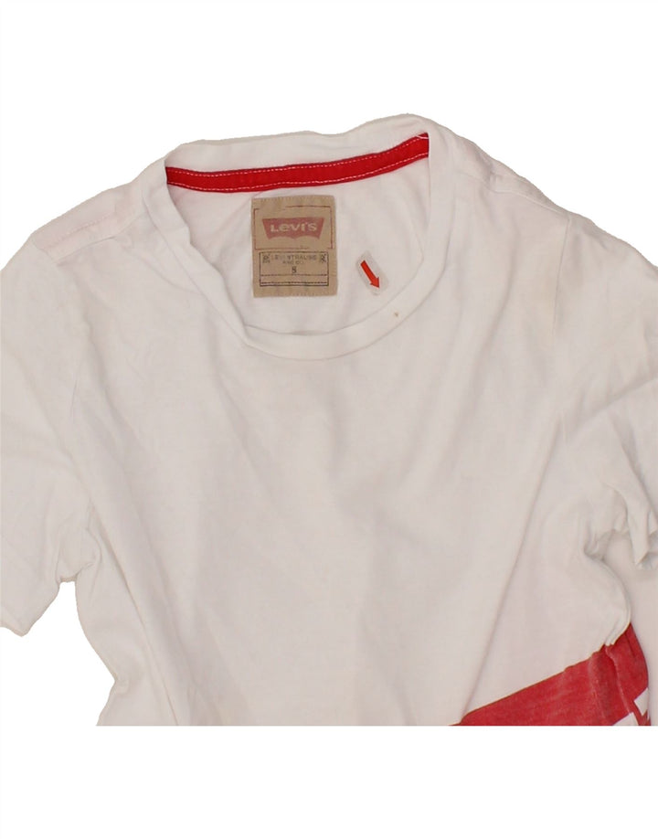 LEVI'S Boys Graphic T-Shirt Top 7-8 Years White Cotton Vintage Levi's and Second-Hand Levi's from Messina Hembry 