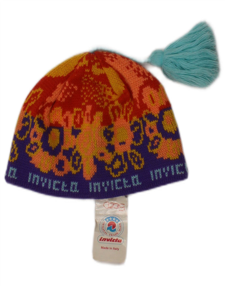 Invicta Womens Graphic Knit Bommelmütze Einheitsgröße Orange Acryl
