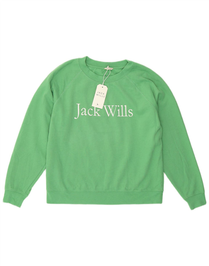Jack Wills Damen-Sweatshirt in Übergröße mit Grafik, Gr. 10, Größe S, Grün