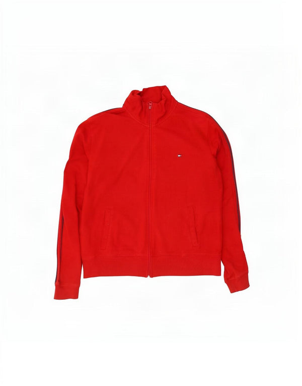 Tommy Hilfiger Damen-Trainingsanzug-Top-Jacke, UK 16, große rote Baumwolle