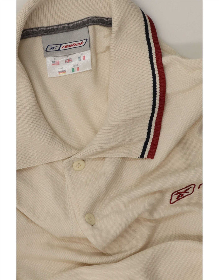 Reebok Herren-Poloshirt, klein, weiß gestreift