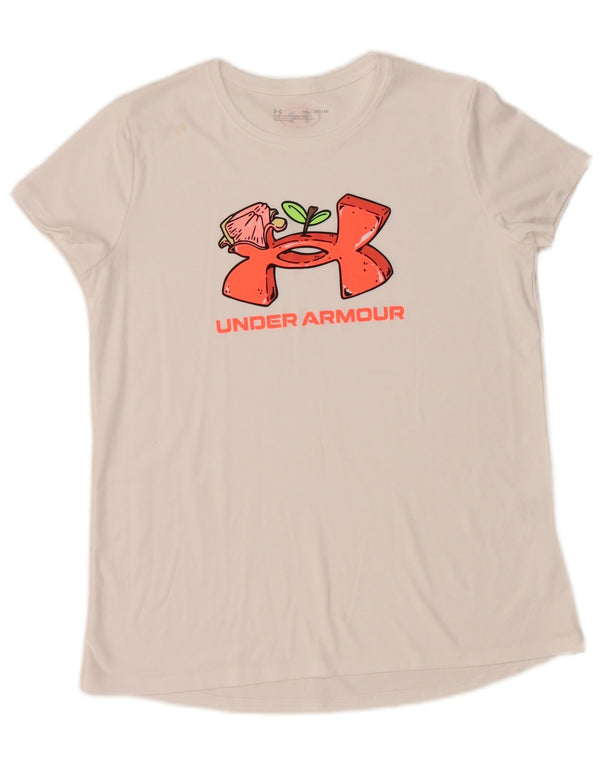 Under Armour Mädchen-T-Shirt mit Grafik, 13–14 Jahre, XL, weißes Polyester