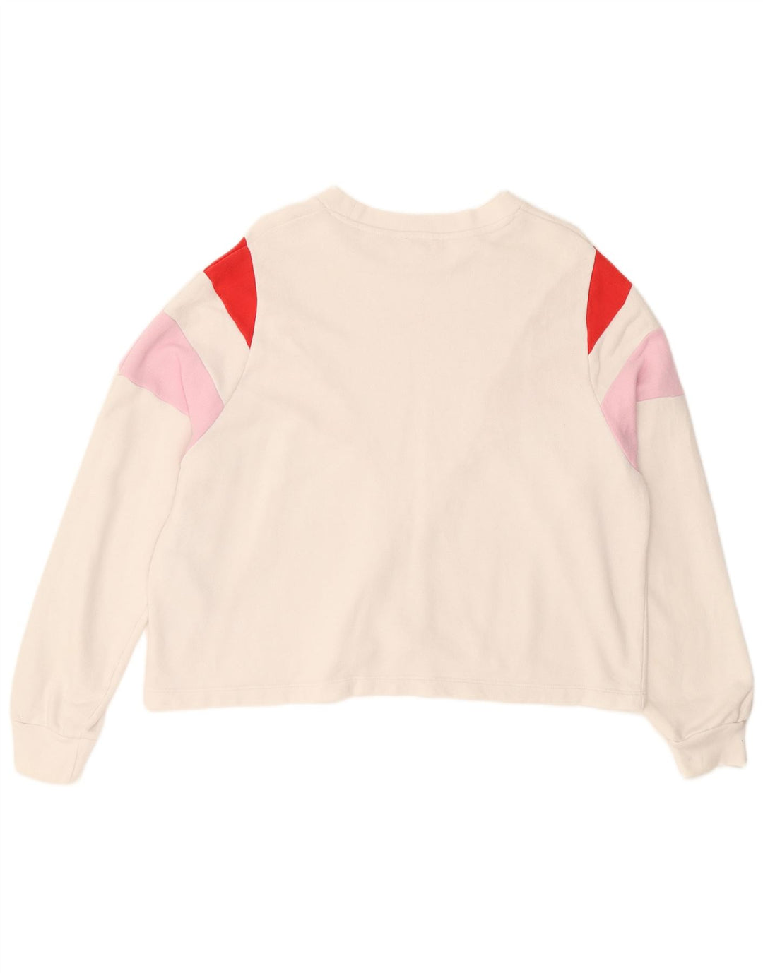 LEVI'S Womens Crop Sweatshirt Jumper UK 14 Medium White Colourblock